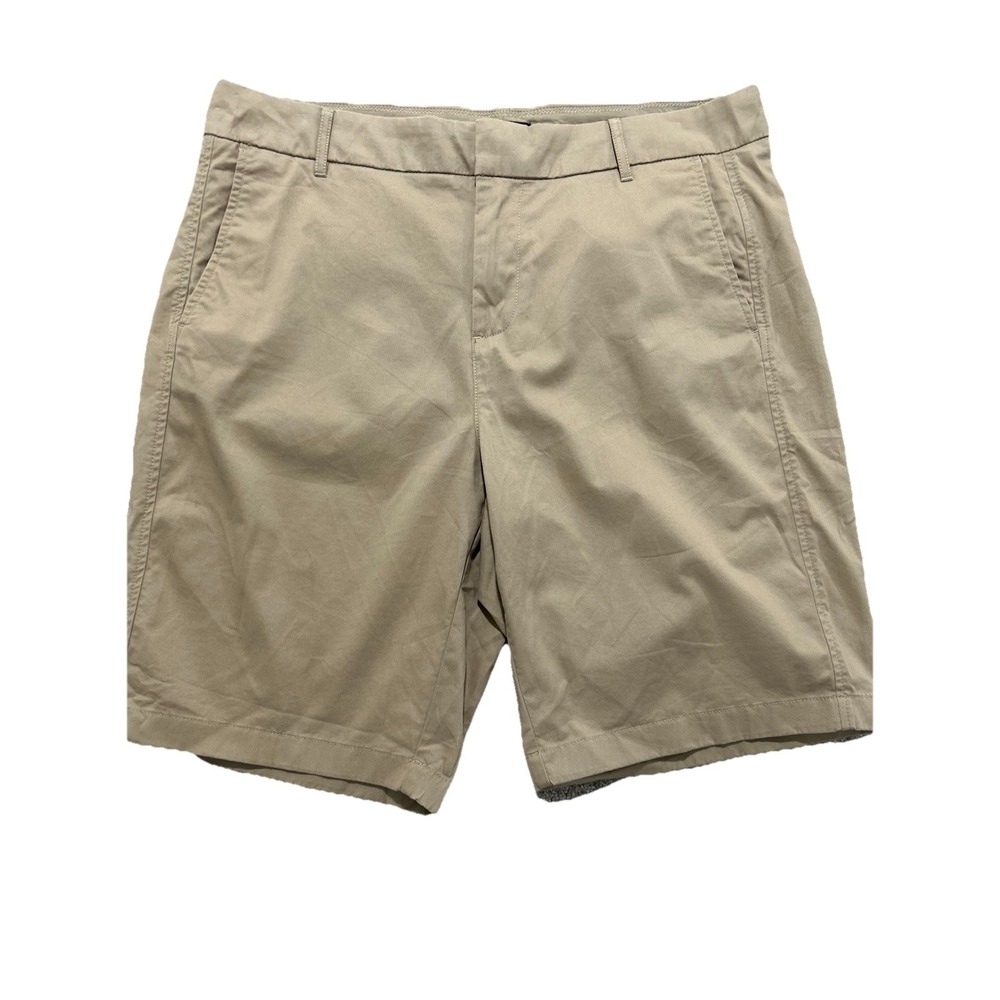 Quince Women 16 Organic Stretch Cotton Chino Bermuda Shorts Light Khaki Preppy